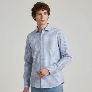 American Tall Men’s Medium Extra Tall Blue Check Button Down Shirt MXT